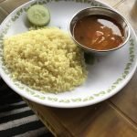 Nepali dishes of food with rice